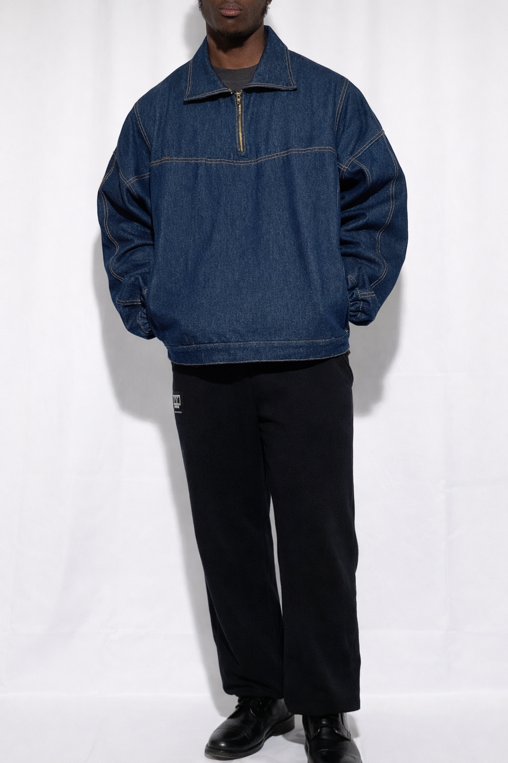 Denim Quarter Zip Jacket